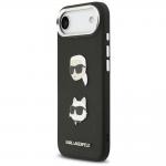 Carcasa Karl Lagerfeld FW Grained Karl and Choupette Heads Pins compatibila cu iPhone 17 Air, Negru 3 - lerato.ro