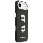 Carcasa Karl Lagerfeld FW Grained Karl and Choupette Heads Pins compatibila cu iPhone 17 Air, Negru 5 - lerato.ro