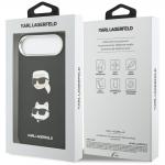 Carcasa Karl Lagerfeld FW Grained Karl and Choupette Heads Pins compatibila cu iPhone 17 Air, Negru 9 - lerato.ro