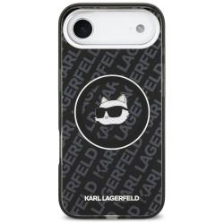 Carcasa Karl Lagerfeld IML Choupette Head Logo cu MagSafe compatibila cu iPhone 17 Air, Negru