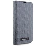 Carcasa Karl Lagerfeld Saffiano Monogram compatibila cu iPhone 14, Silver 6 - lerato.ro