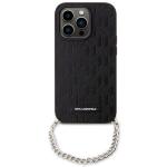 Carcasa Karl Lagerfeld Saffiano Monogram Chain compatibila cu iPhone 14 Pro, Negru 2 - lerato.ro