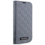 Carcasa Karl Lagerfeld Saffiano Monogram compatibila cu iPhone 14 Pro, Silver 6 - lerato.ro