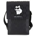 Geanta universala Karl Lagerfeld Saffiano Monogram Choupette, 18.5 x 12 x 2 cm, 2 compartimente, Negru 2 - lerato.ro