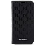 Carcasa Karl Lagerfeld Saffiano Monogram compatibila cu iPhone 14 Pro, Negru 2 - lerato.ro