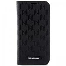Carcasa Karl Lagerfeld Saffiano Monogram compatibila cu iPhone 14 Pro, Negru