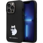 Carcasa Karl Lagerfeld Silicone Choupette Metal Pin compatibila cu iPhone 13 / 13 Pro, Negru 4 - lerato.ro