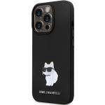 Carcasa Karl Lagerfeld Silicone Choupette Metal Pin compatibila cu iPhone 13 / 13 Pro, Negru 3 - lerato.ro