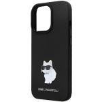 Carcasa Karl Lagerfeld Silicone Choupette Metal Pin compatibila cu iPhone 13 / 13 Pro, Negru 7 - lerato.ro