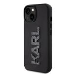 Carcasa Karl Lagerfeld 3D Rubber Glitter Logo compatibila cu iPhone 15 Plus, Negru 3 - lerato.ro