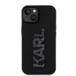 Carcasa Karl Lagerfeld 3D Rubber Glitter Logo compatibila cu iPhone 15 Plus, Negru 2 - lerato.ro