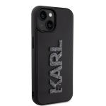 Carcasa Karl Lagerfeld 3D Rubber Glitter Logo compatibila cu iPhone 15 Plus, Negru 5 - lerato.ro