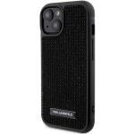 Carcasa Karl Lagerfeld Rhinestone Logo Metal Plate compatibila cu iPhone 15, Negru 3 - lerato.ro