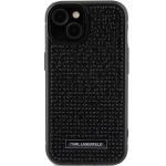 Carcasa Karl Lagerfeld Rhinestone Logo Metal Plate compatibila cu iPhone 15, Negru 2 - lerato.ro