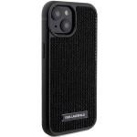 Carcasa Karl Lagerfeld Rhinestone Logo Metal Plate compatibila cu iPhone 15, Negru 5 - lerato.ro