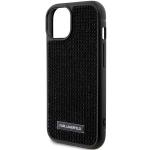 Carcasa Karl Lagerfeld Rhinestone Logo Metal Plate compatibila cu iPhone 15, Negru 7 - lerato.ro