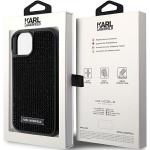 Carcasa Karl Lagerfeld Rhinestone Logo Metal Plate compatibila cu iPhone 15, Negru 9 - lerato.ro