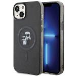Carcasa Karl Lagerfeld Karl and Choupette Glitter Magsafe compatibila cu iPhone 15 Plus, Negru 4 - lerato.ro