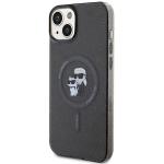 Carcasa Karl Lagerfeld Karl and Choupette Glitter Magsafe compatibila cu iPhone 15 Plus, Negru 3 - lerato.ro