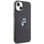 Carcasa Karl Lagerfeld Karl and Choupette Glitter Magsafe compatibila cu iPhone 15 Plus, Negru 5 - lerato.ro