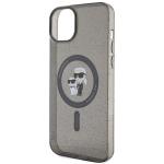 Carcasa Karl Lagerfeld Karl and Choupette Glitter Magsafe compatibila cu iPhone 15 Plus, Negru 7 - lerato.ro