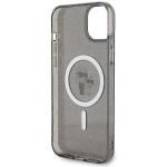 Carcasa Karl Lagerfeld Karl and Choupette Glitter Magsafe compatibila cu iPhone 15 Plus, Negru 8 - lerato.ro