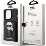 Carcasa Karl Lagerfeld Saffiano Cardslots and Stand Monogram Ikonik compatibila cu iPhone 15 Pro, Negru 10 - lerato.ro