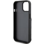 Carcasa Karl Lagerfeld Saffiano Cardslots and Stand Monogram Choupette compatibila cu iPhone 15, Negru 8 - lerato.ro