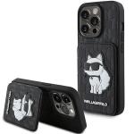 Carcasa Karl Lagerfeld Saffiano Monogram Cardslot and Monogram Choupette compatibila cu iPhone 15 Pro Max, Negru 4 - lerato.ro