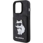 Carcasa Karl Lagerfeld Saffiano Monogram Cardslot and Monogram Choupette compatibila cu iPhone 15 Pro Max, Negru 7 - lerato.ro