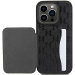 Carcasa Karl Lagerfeld Saffiano Monogram Cardslot and Monogram Choupette compatibila cu iPhone 15 Pro Max, Negru 9 - lerato.ro