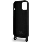 Carcasa Karl Lagerfeld Crossbody Silicone Choupette compatibila cu iPhone 15, Negru 7 - lerato.ro