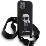 Carcasa Karl Lagerfeld Crossbody Silicone Ikonik compatibila cu iPhone 15, Negru 4 - lerato.ro