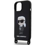 Carcasa Karl Lagerfeld Crossbody Silicone Ikonik compatibila cu iPhone 15, Negru 6 - lerato.ro