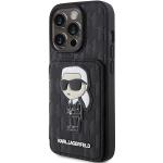 Carcasa Karl Lagerfeld Saffiano Monogram Cardslot and Monogram Ikonik compatibila cu iPhone 15 Pro Max, Negru 3 - lerato.ro