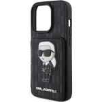 Carcasa Karl Lagerfeld Saffiano Monogram Cardslot and Monogram Ikonik compatibila cu iPhone 15 Pro Max, Negru 7 - lerato.ro