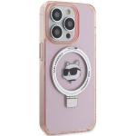 Carcasa Karl Lagerfeld Ring Stand Choupette Head cu MagSafe compatibila cu iPhone 15 Pro, Roz 5 - lerato.ro