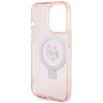 Carcasa Karl Lagerfeld Ring Stand Choupette Head cu MagSafe compatibila cu iPhone 15 Pro, Roz 8 - lerato.ro
