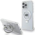 Carcasa Karl Lagerfeld Ring Stand Karl Head cu MagSafe compatibila cu iPhone 15 Pro, Alb 4 - lerato.ro