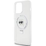 Carcasa Karl Lagerfeld Ring Stand Karl Head cu MagSafe compatibila cu iPhone 15 Pro, Alb 7 - lerato.ro