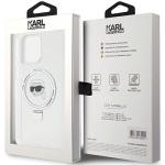 Carcasa Karl Lagerfeld Ring Stand Karl Head cu MagSafe compatibila cu iPhone 15 Pro, Alb 9 - lerato.ro