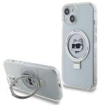 Carcasa Karl Lagerfeld Ring Stand Choupette Head MagSafe compatibila cu iPhone 15 Plus, Alb 4 - lerato.ro