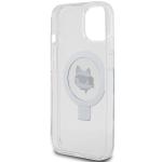 Carcasa Karl Lagerfeld Ring Stand Choupette Head MagSafe compatibila cu iPhone 15 Plus, Alb 8 - lerato.ro