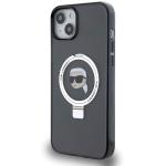 Carcasa Karl Lagerfeld Ring Stand Karl Head cu MagSafe compatibila cu iPhone 15, Negru 3 - lerato.ro