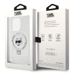 Carcasa Karl Lagerfeld Ring Stand Choupette Head cu MagSafe compatibila cu iPhone 15 Pro Max, Alb 9 - lerato.ro