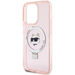 Carcasa Karl Lagerfeld Ring Stand Choupette Head cu MagSafe compatibila cu iPhone 15 Pro Max, Roz 7 - lerato.ro