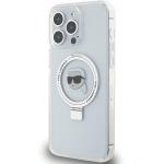 Carcasa Karl Lagerfeld Ring Stand Karl Head cu MagSafe compatibila cu iPhone 15 Pro Max, Alb 3 - lerato.ro