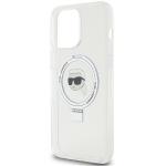 Carcasa Karl Lagerfeld Ring Stand Karl Head cu MagSafe compatibila cu iPhone 15 Pro Max, Alb 7 - lerato.ro