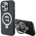 Carcasa Karl Lagerfeld Ring Stand Karl Head cu MagSafe compatibila cu iPhone 15 Pro Max, Negru 4 - lerato.ro