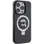 Carcasa Karl Lagerfeld Ring Stand Karl Head cu MagSafe compatibila cu iPhone 15 Pro Max, Negru 5 - lerato.ro